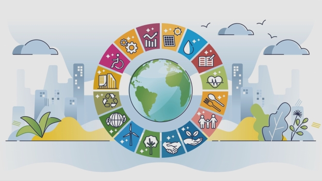 Ikonas, kas raksturo ANO 17 ilgtspējīgas attīstības mērķus