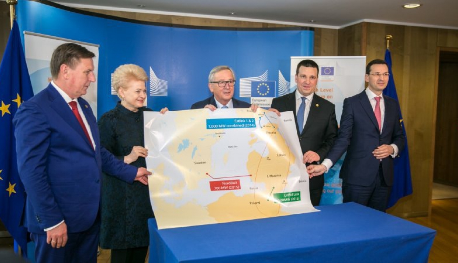 Ministru prezidents ar Ž.K.Junkeru un Baltijas valstu un valdību vadītājiem apspriež elektrotīklu sinhronizāciju ar Eiropu