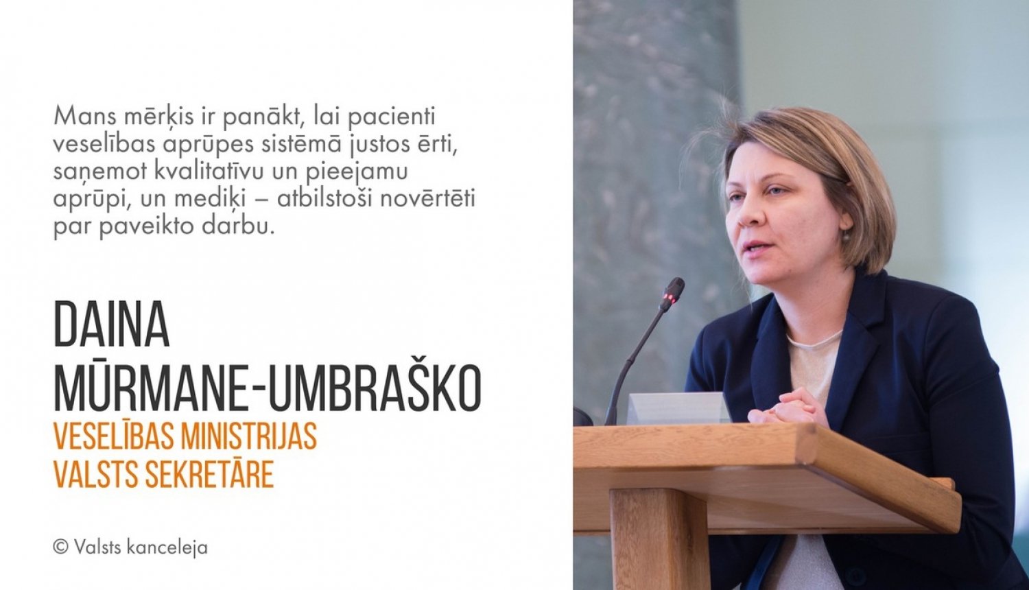 Veselības ministrijas valsts sekretāres amatā apstiprināta Daina Mūrmane-Umbraško