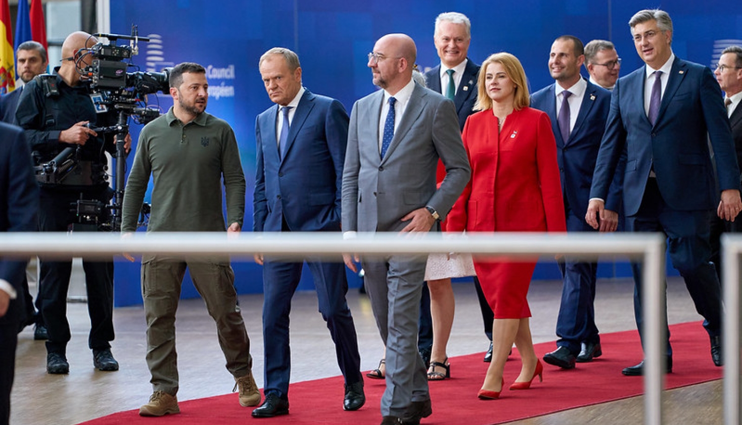 Ministru prezidente Evika Siliņa kopā ar ES valstu līderiem un Ukrainas prezidentu Eiropadomē, Briselē
